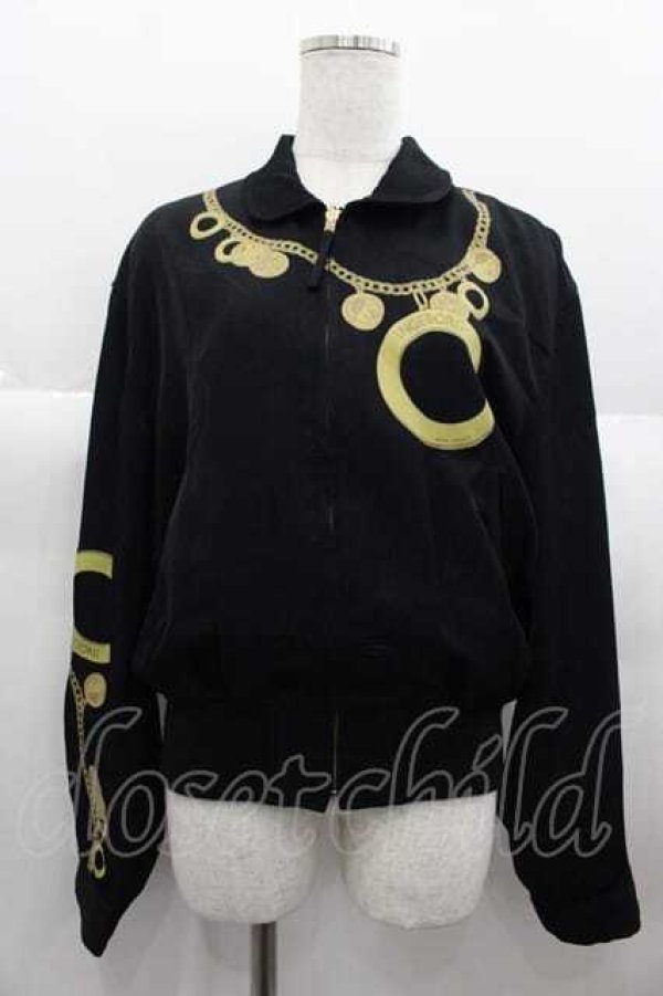 画像1: INGEBORG / チェーンプリントブルゾン  黒Ｘゴールド I-25-06-21-045-LO-JA-HD-ZS (1)