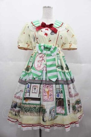 画像: BABY,THE STARS SHINE BRIGHT / Kitten’s Sweet Cherries Cafe Diner柄ワンピース  レモン I-25-06-21-053-BA-OP-HD-ZI
