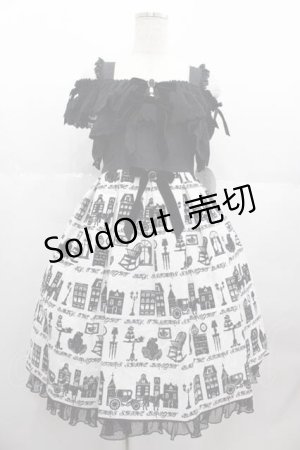 画像: BABY,THE STARS SHINE BRIGHT / A Little Princess〜ロンドンの空の下〜フロッキーオフショルジャンパースカート  黒Ｘ白 I-25-06-21-056-BA-OP-HD-ZI