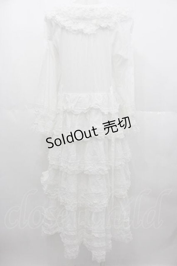 画像2: PINK HOUSE / ホワイトローズ刺繍使いワンピース  白 I-25-06-21-065-LO-OP-HD-ZI (2)