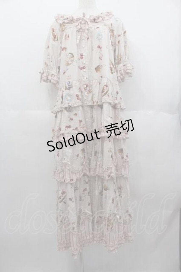 画像1: PINK HOUSE / スイーツスプリングバニープリントパッチワークワンピース  イチゴミルク I-25-06-21-066-LO-OP-HD-ZI (1)