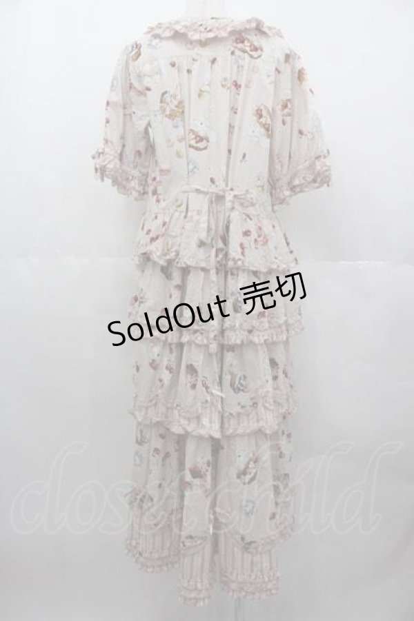 画像2: PINK HOUSE / スイーツスプリングバニープリントパッチワークワンピース  イチゴミルク I-25-06-21-066-LO-OP-HD-ZI (2)