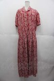 画像1: INGEBORG / ペイズリー柄半袖開襟ワンピース  赤Ｘ白 I-25-06-21-069-LO-OP-HD-ZI (1)