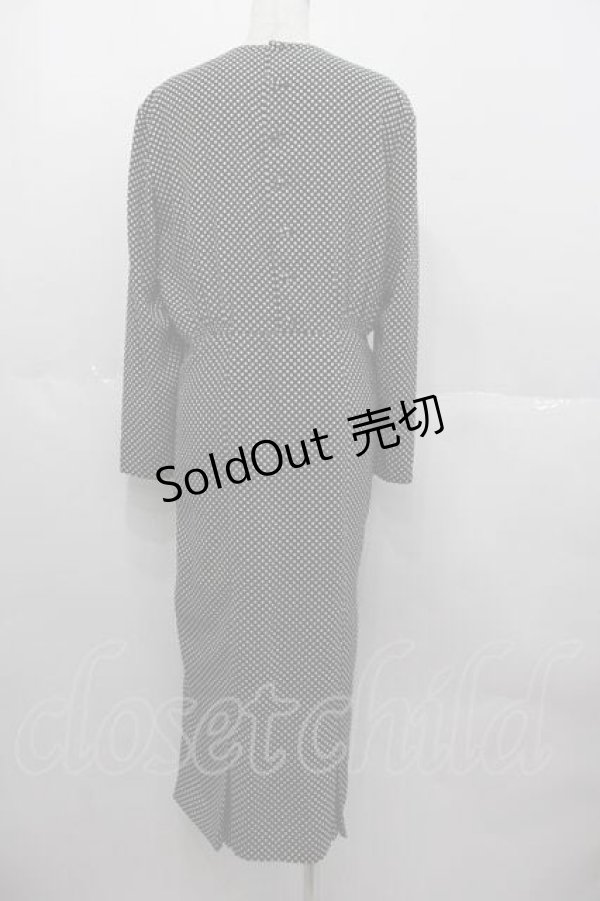 画像2: INGEBORG / ドット長袖ワンピース  黒Ｘ白 I-25-06-21-070-LO-OP-HD-ZI (2)