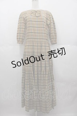 画像: KANEKO ISAO / リボンチェックワンピース  ブラウンチェック I-25-06-21-072-EL-OP-HD-ZI