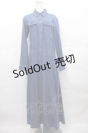 画像: INGEBORG / デニムシャツスナップボタンワンピース  青デニム I-25-06-21-079-LO-OP-HD-ZI