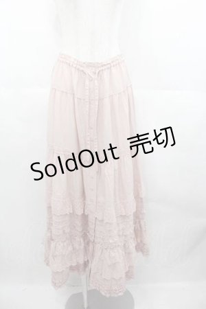 画像: PINK HOUSE / ローズレース使いローンフリルスカート  ピンク I-25-06-21-092-LO-SK-HD-ZI
