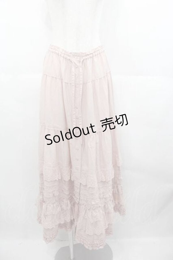 画像1: PINK HOUSE / ローズレース使いローンフリルスカート  ピンク I-25-06-21-092-LO-SK-HD-ZI (1)