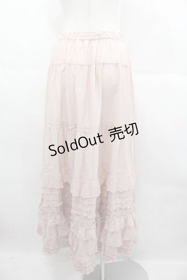 画像2: PINK HOUSE / ローズレース使いローンフリルスカート  ピンク I-25-06-21-092-LO-SK-HD-ZI (2)
