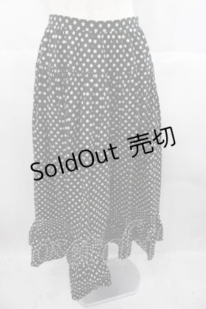 画像: INGEBORG / ドットスカート  黒Ｘアイボリー I-25-06-21-096-LO-SK-HD-ZI