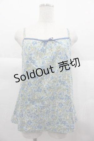 画像: PINK HOUSE / フラワープリントキャミソール  ブルー I-25-06-21-020-LO-TO-HD-ZT365