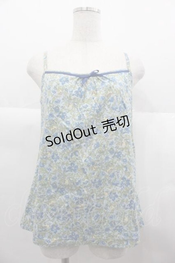 画像1: PINK HOUSE / フラワープリントキャミソール  ブルー I-25-06-21-020-LO-TO-HD-ZT365 (1)