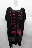 画像1: PUTUMAYO / Make Your Warren T-shirt  黒Ｘピンク I-25-06-21-026-PT-TO-HD-ZI (1)