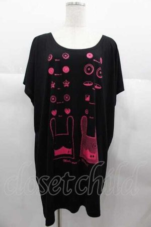 画像: PUTUMAYO / Make Your Warren T-shirt  黒Ｘピンク I-25-06-21-026-PT-TO-HD-ZI