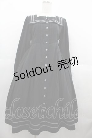 画像: Physical Drop / スクエアセーラー衿ワンピース  黒 I-25-06-25-054-LO-OP-HD-ZI