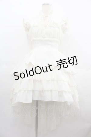 画像: MARBLE / 胸元ドットシフォン切替テールワンピース  白 I-25-06-25-068-GO-OP-HD-ZI