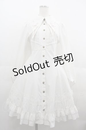 画像: OZZ ANGELO / 薔薇刺繍襟スナップボタンシャツワンピース  アイボリー I-25-06-25-069-OO-OP-HD-ZI