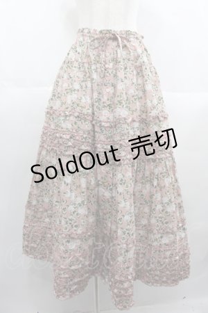 画像: PINK HOUSE / White Cloverプリントスカート  ピンク I-25-06-25-082-LO-SK-HD-ZI