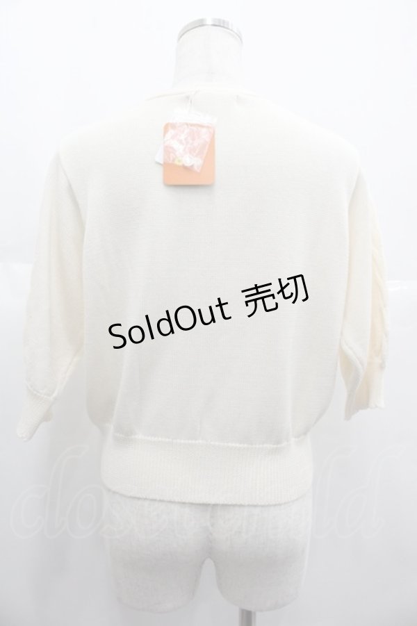 画像2: Fi.n.t / リトルローズ刺繍サマーニットカーディガン  アイボリー I-25-06-25-010-CA-TO-HD-ZI (2)