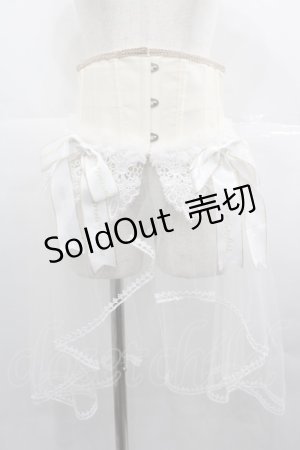 画像: Triple fortune / ロゴリボンチュールコルセット  白 I-25-06-25-091-EL-ZA-HD-ZI