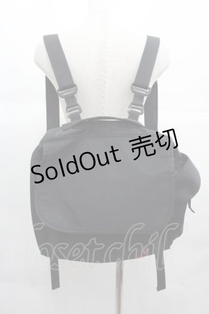 画像: NieR Clothing / ロゴリュック  黒Ｘ赤 I-25-06-25-098-PU-BG-HD-ZI