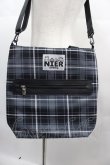 画像2: NieR Clothing / チェックショルダーバッグ  グレーＸ黒チェック I-25-06-25-099-PU-BG-HD-ZI (2)