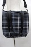 画像3: NieR Clothing / チェックショルダーバッグ  グレーＸ黒チェック I-25-06-25-099-PU-BG-HD-ZI (3)