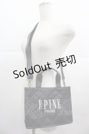 画像: epine / キルティングショルダーバッグ  黒Ｘ白 I-25-06-25-102-LO-BG-HD-ZI