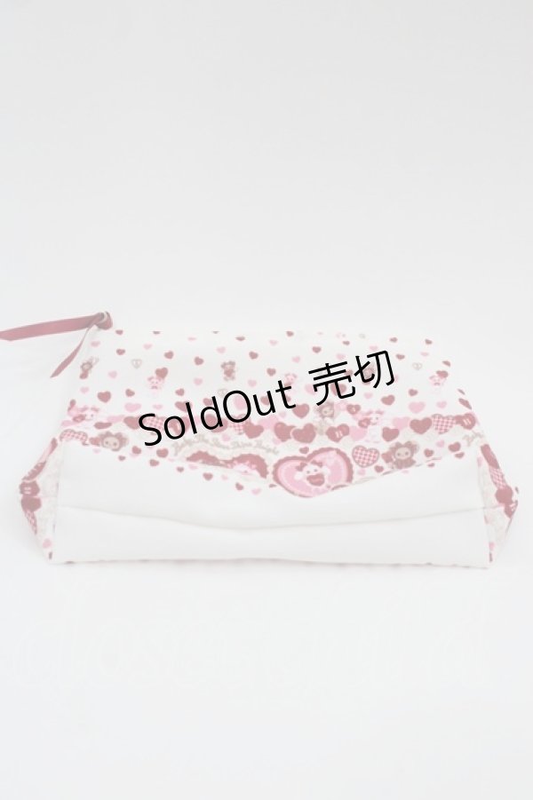 画像2: BABY,THE STARS SHINE BRIGHT / くみゃちゃんのSweet Baby Love Heart柄ポーチ  白Ｘ赤 I-25-06-25-107-BA-ZA-HD-ZI (2)