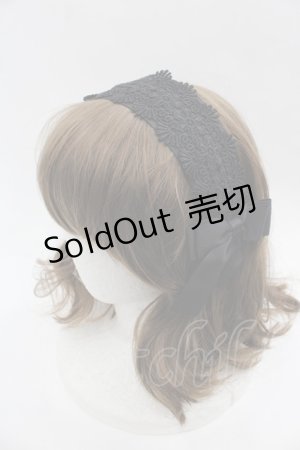 画像: m petit by misako / レースリボンカチューシャ  黒 I-25-06-25-112-LO-AC-HD-ZI