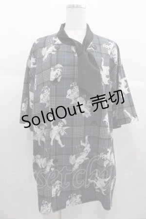 画像: TRAVAS TOKYO / パティシエシャツ　21SS  黒Ｘ白 I-25-06-25-015-PU-BL-HD-ZI
