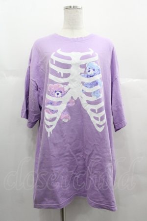 画像: LISTEN FLAVOR / テディーMy LoveメガTシャツ  ラベンダー I-25-06-25-018-PU-TS-HD-ZI