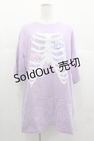画像: LISTEN FLAVOR / テディーMy LoveメガTシャツ  ラベンダー I-25-06-25-018-PU-TS-HD-ZI
