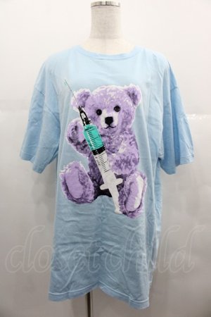 画像: LISTEN FLAVOR / お注射ベアビッグTシャツ  ライトブルー I-25-06-25-027-PU-TS-HD-ZI