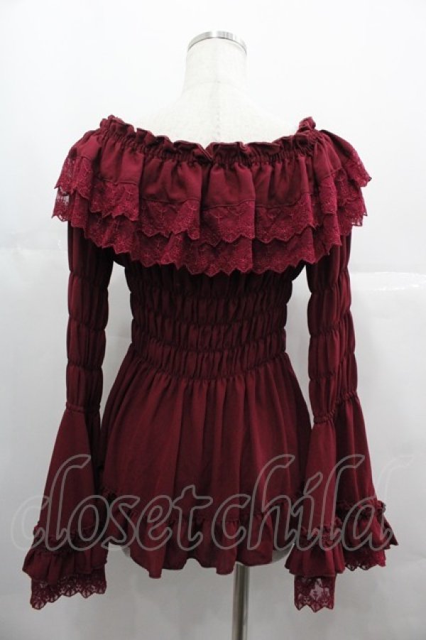 ATELIER PIERROTワインレッドブラウス ATELIER PIERROT / Shirring princess sleeve blouse ボルドー I
