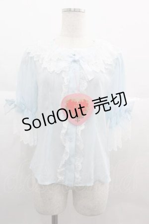 画像: BABY,THE STARS SHINE BRIGHT / シフォン５分袖ブラウス  サックス I-25-06-29-001-BA-BL-HD-ZI