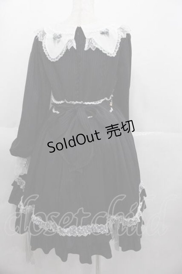 画像3: BABY,THE STARS SHINE BRIGHT / Little Kitten Luluna ストライプワンピース  黒Ｘ白 I-25-06-29-049-BA-OP-HD-ZI (3)