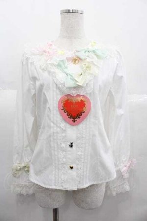 画像: BABY,THE STARS SHINE BRIGHT / Garden Flowerブラウス  白 I-25-06-29-007-BA-BL-HD-ZI