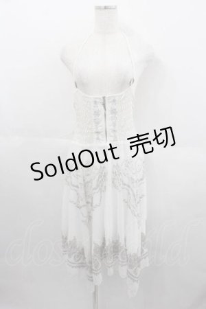 画像: Rozen Kavalier / ハサミモチーフ刺繍&裾プリントスカート  白Ｘブラウン I-25-06-29-076-OO-SK-HD-ZI