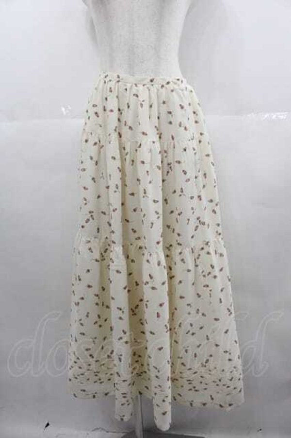 画像1: KETTY / いちご総柄スカート  アイボリー I-25-06-29-080-EL-SK-HD-ZS (1)