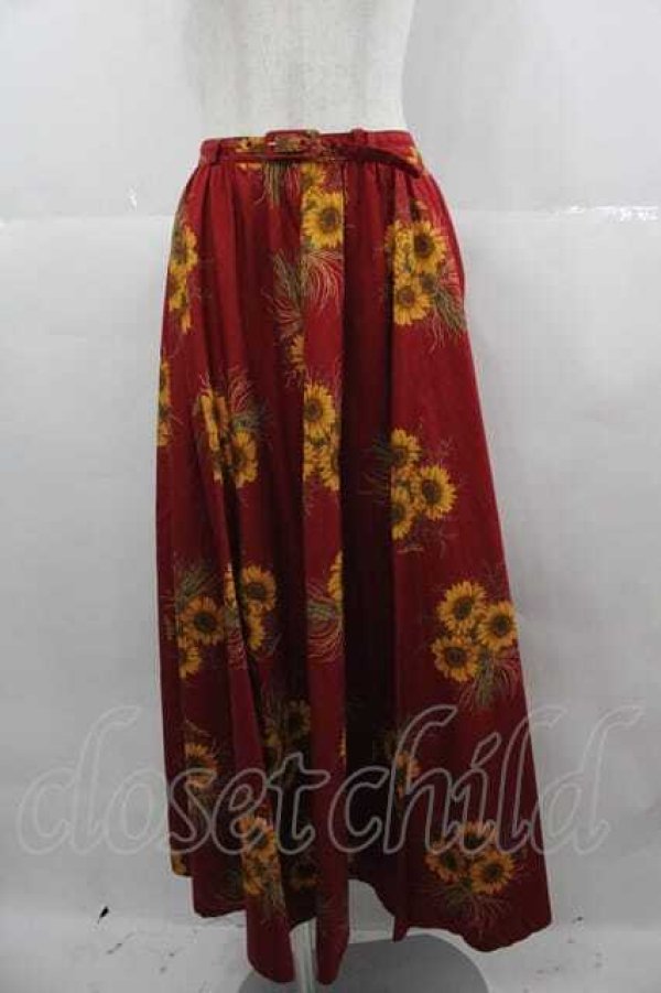 画像1: KETTY / ひまわりブーケスカート  赤Ｘ黄色 I-25-06-29-084-EL-SK-HD-ZI (1)