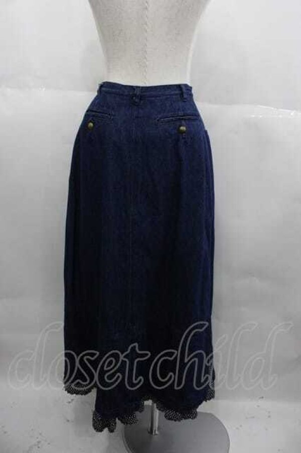 画像2: KETTY / フロントボタン裾ドット切り替えデニムスカート  青デニム I-25-06-29-087-EL-SK-HD-ZS (2)