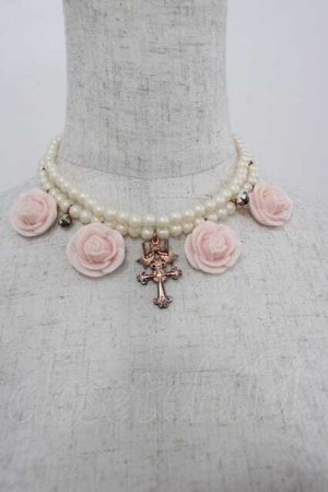 画像: BABY,THE STARS SHINE BRIGHT / Juno’s Bouquet Rose チョーカー  白Ｘピンク I-25-06-29-095-BA-AC-HD-ZI