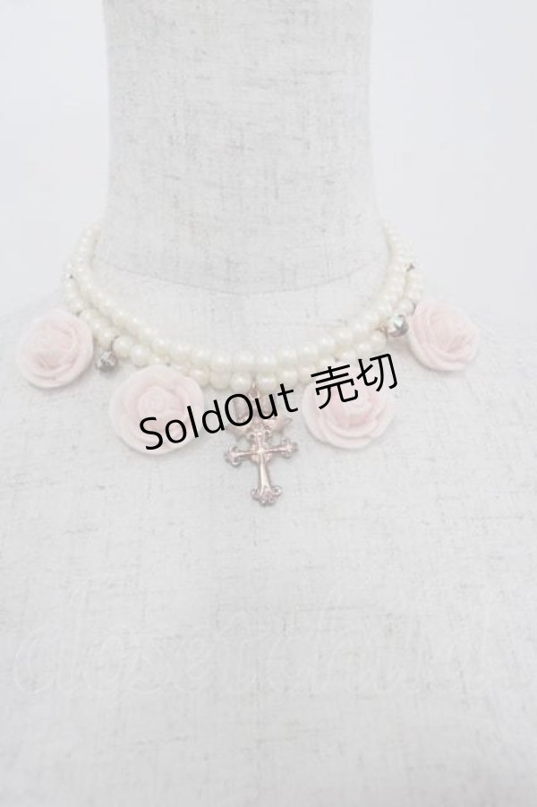 画像1: BABY,THE STARS SHINE BRIGHT / Juno’s Bouquet Rose チョーカー  白Ｘピンク I-25-06-29-095-BA-AC-HD-ZI (1)
