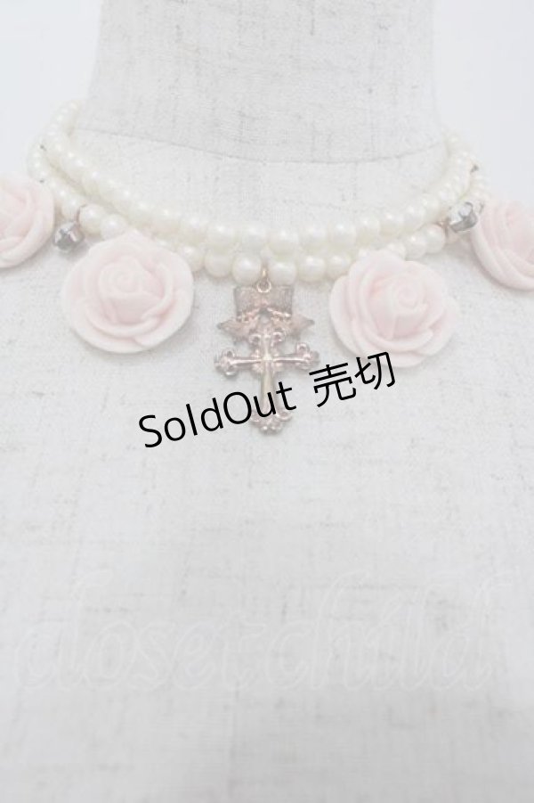 画像2: BABY,THE STARS SHINE BRIGHT / Juno’s Bouquet Rose チョーカー  白Ｘピンク I-25-06-29-095-BA-AC-HD-ZI (2)