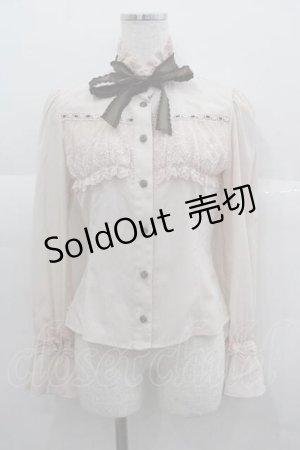 画像: Innocent World / フロントレーススタンドカラーブラウス S ピンク I-25-06-29-016-IW-BL-HD-ZI