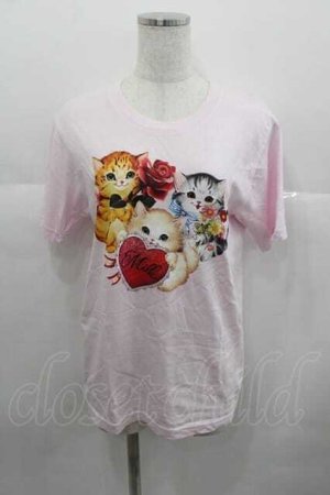 画像: MILK / 3 lovely cat TEE  ピンク I-25-06-29-028-ML-TO-HD-ZI