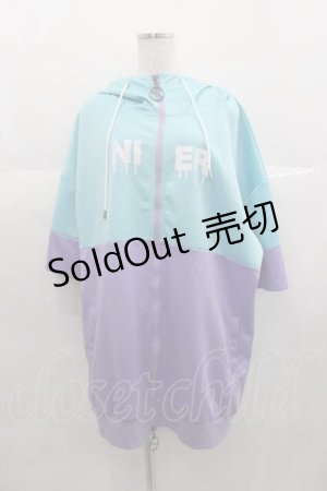 画像: NieR Clothing / 2カラー半袖パーカー  サックスＸパープル I-25-06-29-042-PU-TO-HD-ZI