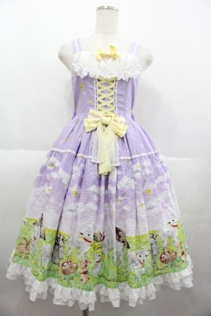 画像: metamorphose / Dreamy Little Farm フリルジャンパースカート 1 ラベンダー I-25-07-06-046-ME-OP-HD-ZI