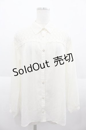 画像: LIZ LISA / レース切替シフォンブラウス  アイボリー I-25-07-06-006-LO-BL-HD-ZI